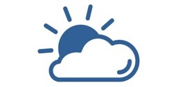 An icon of the sun with a cloud in front of it.
